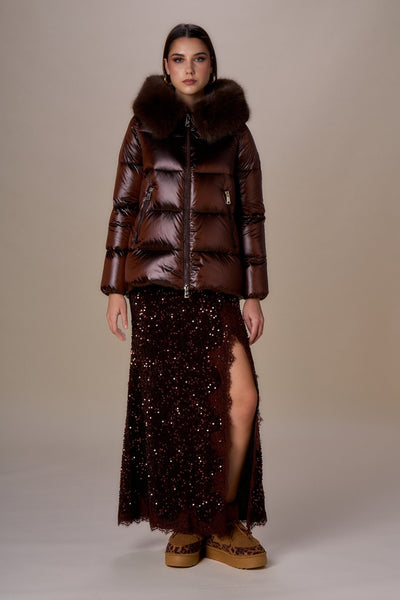 Nosecrets Piumino cappa con collo simil pelliccia Capispalla Donna - Boutique Luisa Trendy