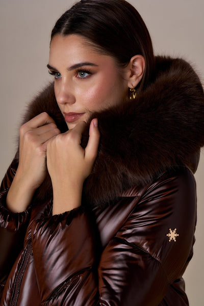 Nosecrets Piumino cappa con collo simil pelliccia Capispalla Donna - Boutique Luisa Trendy