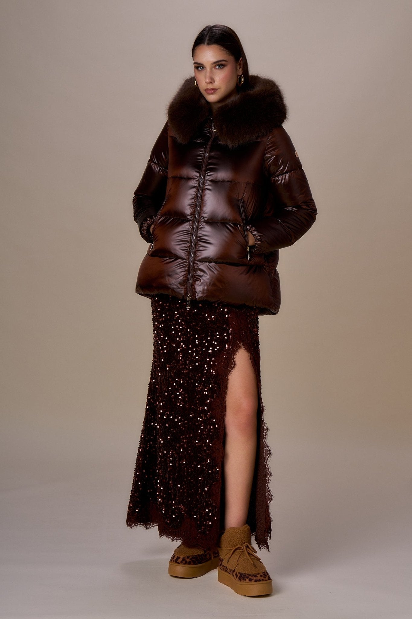 Nosecrets Piumino cappa con collo simil pelliccia Capispalla Donna - Boutique Luisa Trendy