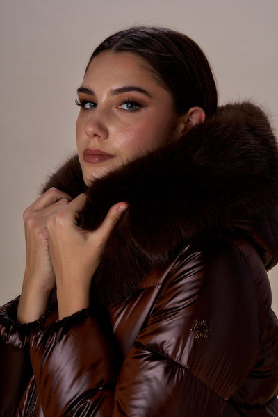 Nosecrets Piumino cappa con collo simil pelliccia Capispalla Donna - Boutique Luisa Trendy