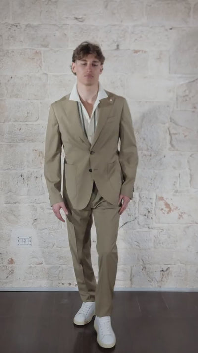 Manuel Ritz Abito beige in fresco lana stretch