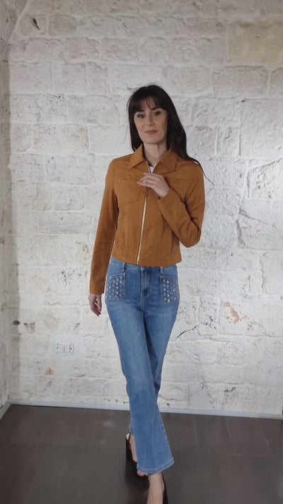 Gaudi Giacca donna marrone con zip