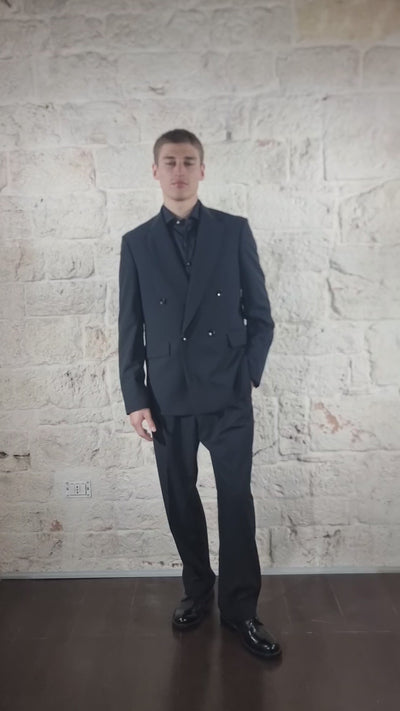 Havana & Co Abito doppiopetto relaxed fit nero