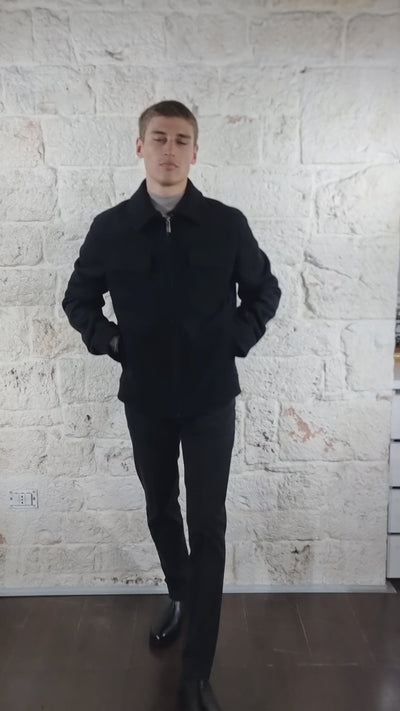 Manuel Ritz Giubbino in panno misto lana nero