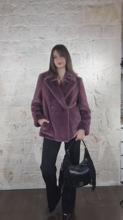 Twinset Cappotto corto in faux fur