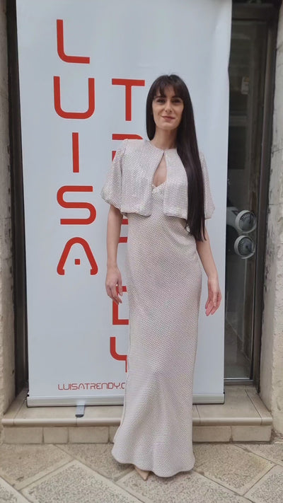 Twinset Abito lungo con ricamo di paillettes
