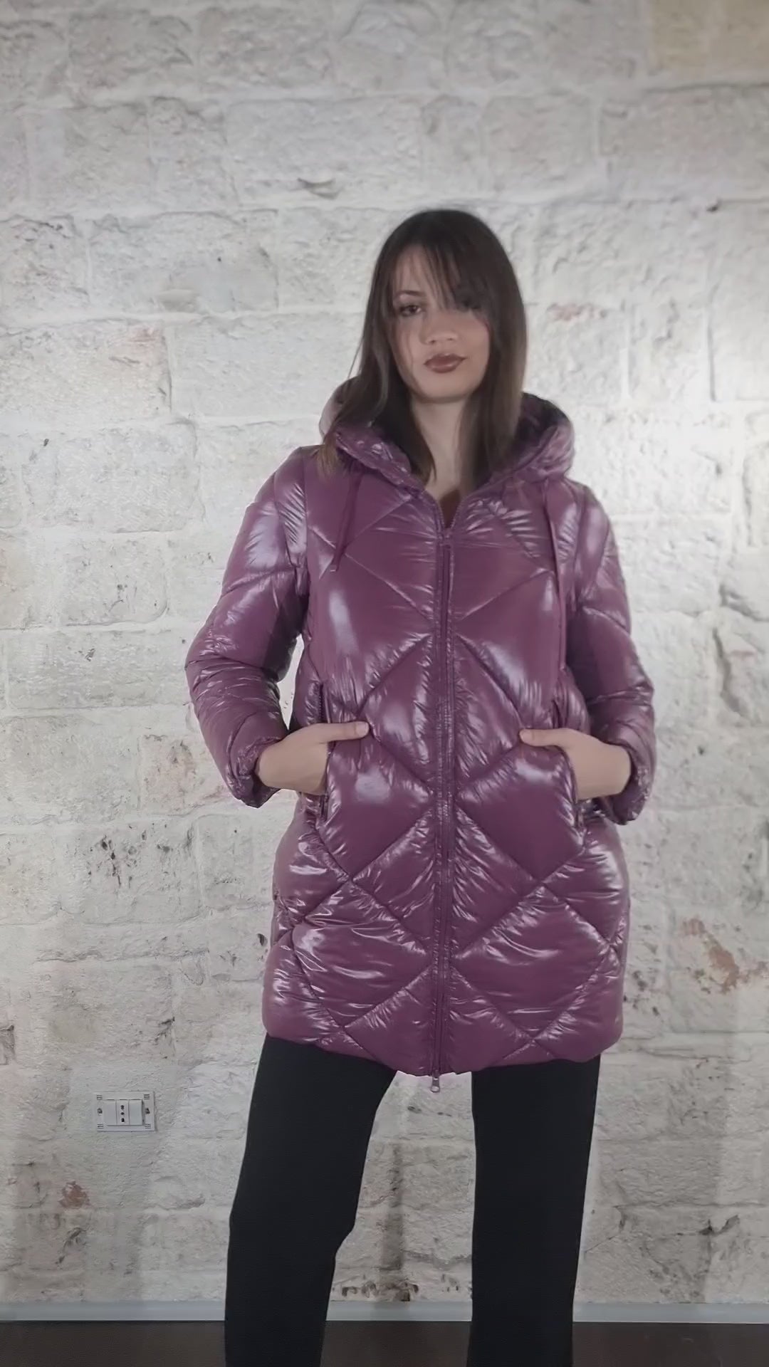 De Lamp Piumino lungo trapuntato con cappuccio CW L308