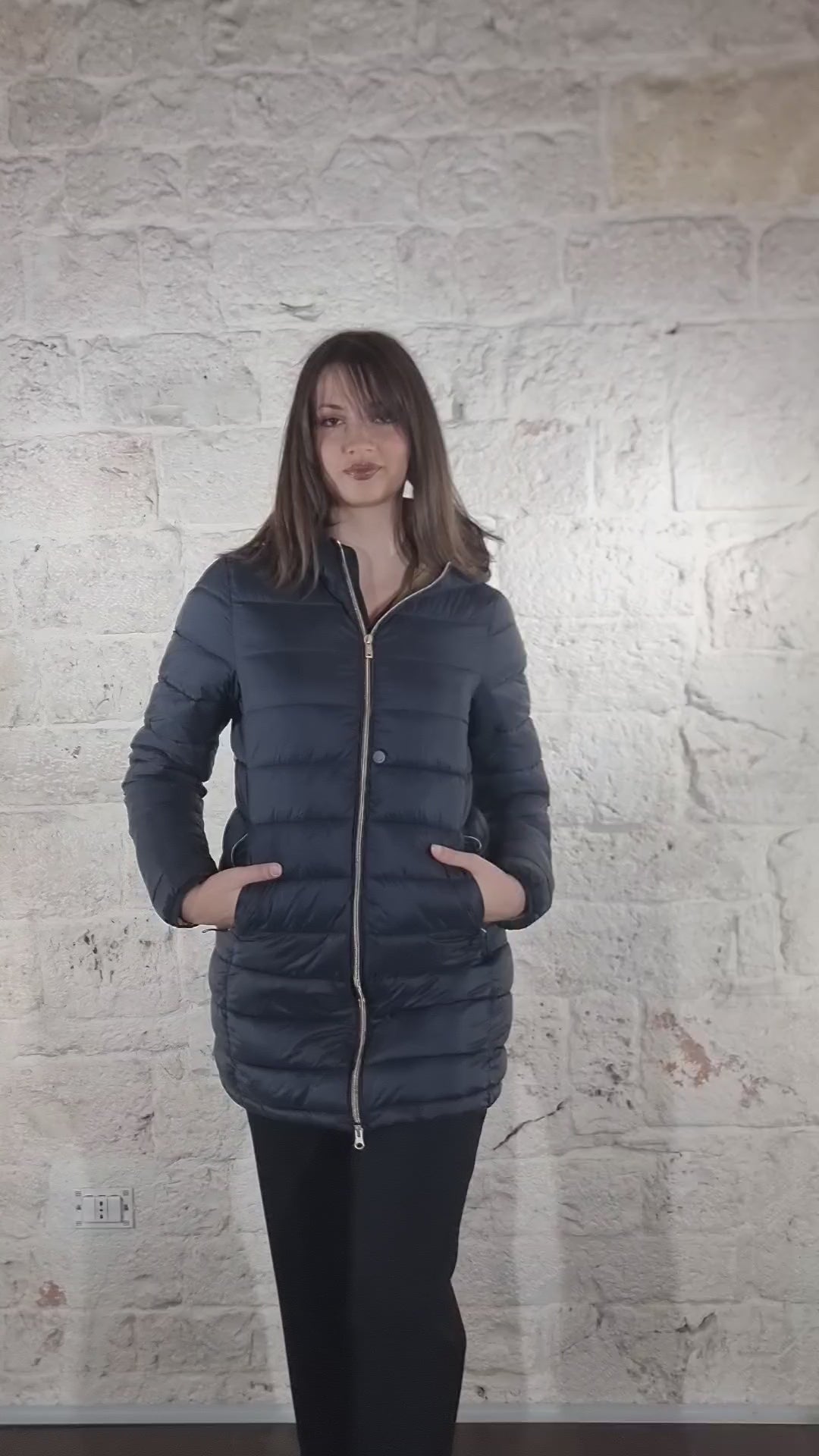 Conte of Florence Giaccone lungo trapuntato con cappuccio