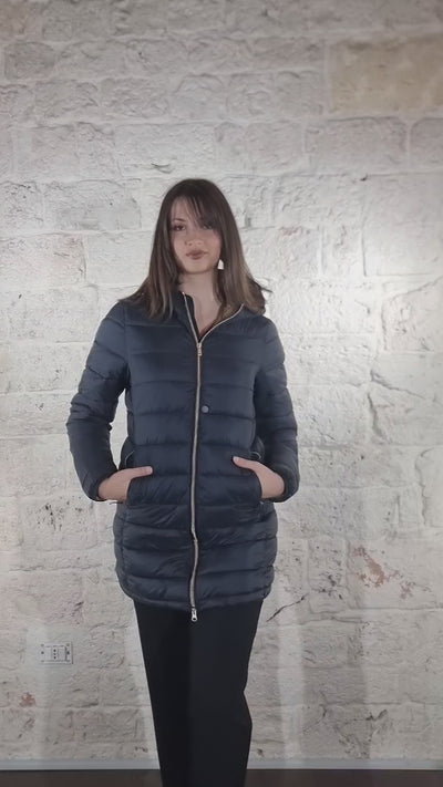 Conte of Florence Giaccone lungo trapuntato con cappuccio