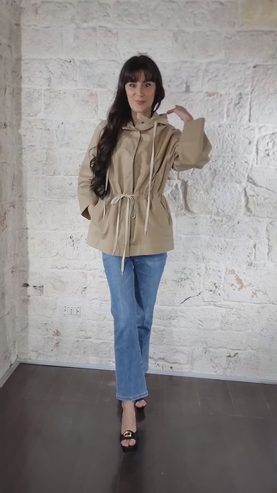 Twinset Giacca caban con cappuccio e coulisse