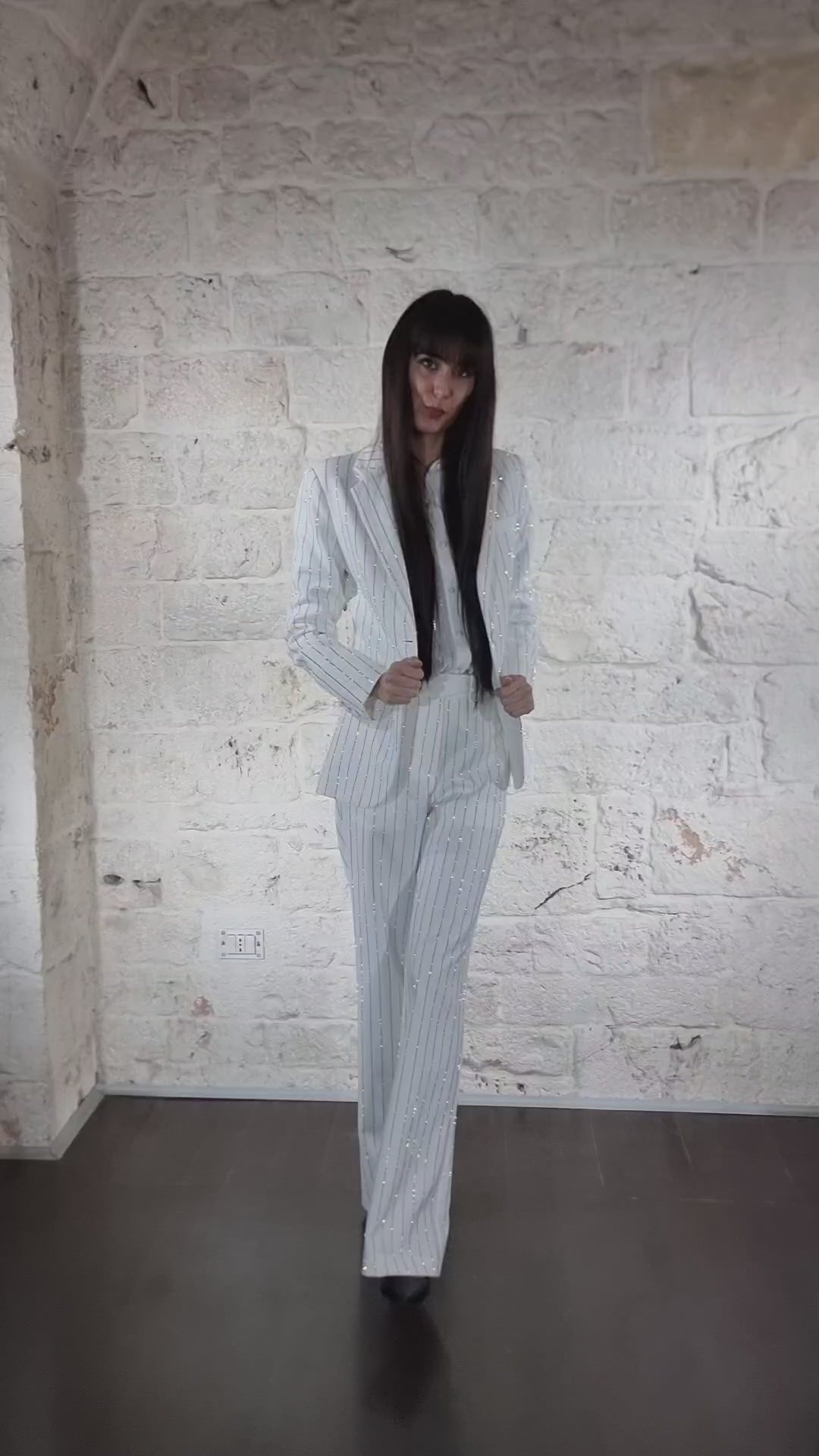 Nosecrets Blazer gessato diamanti
