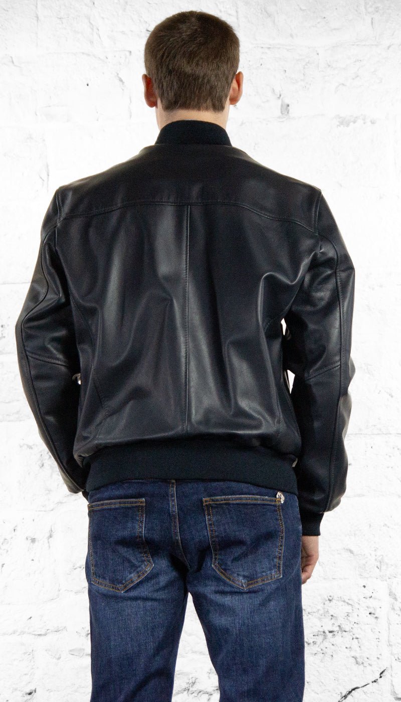 Something Special Giubbino bomber in pelle blu Capispalla Uomo - Boutique Luisa Trendy