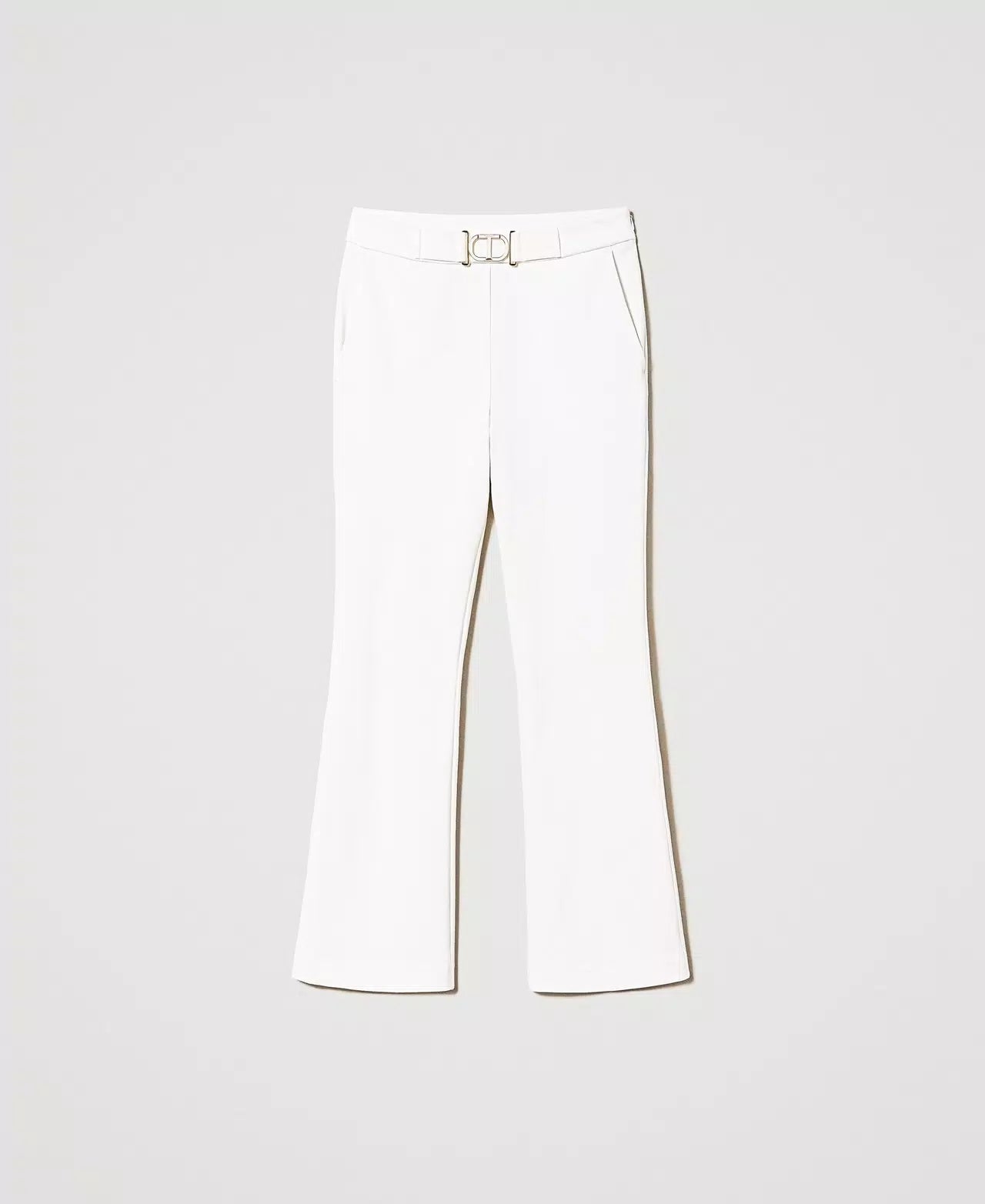 Twinset Milano Pantaloni flare con fibbia Oval T