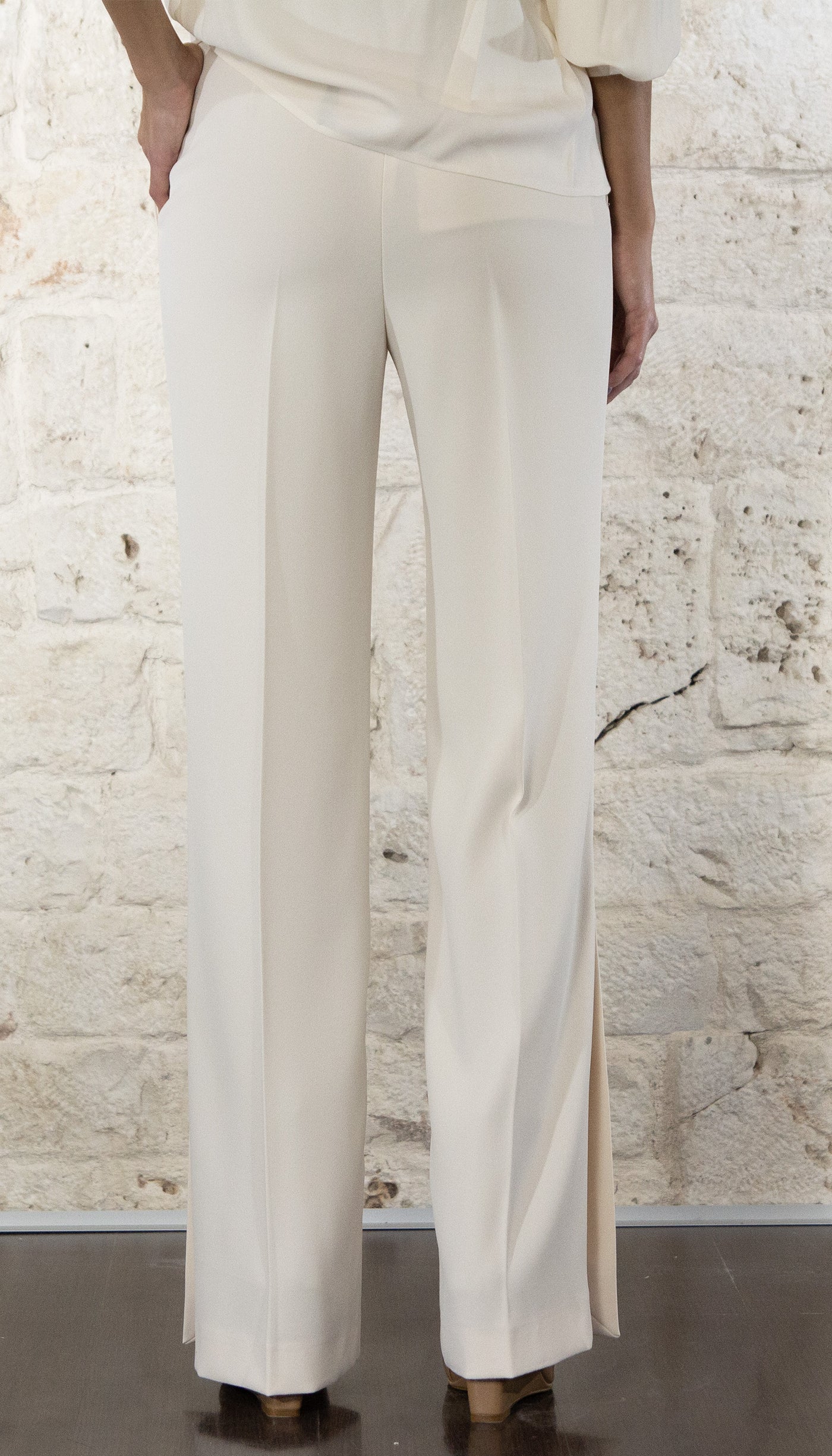 Twinset Milano Pantaloni straight leg con spacchi