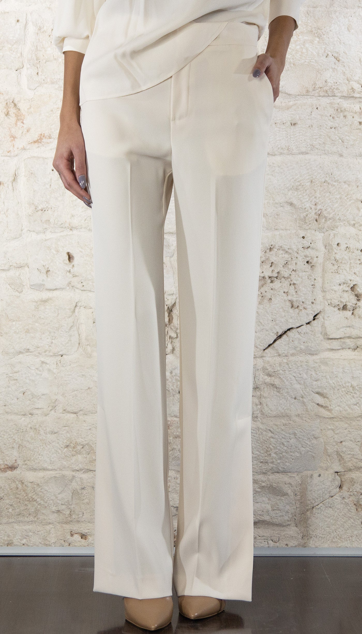 Twinset Milano Pantaloni straight leg con spacchi