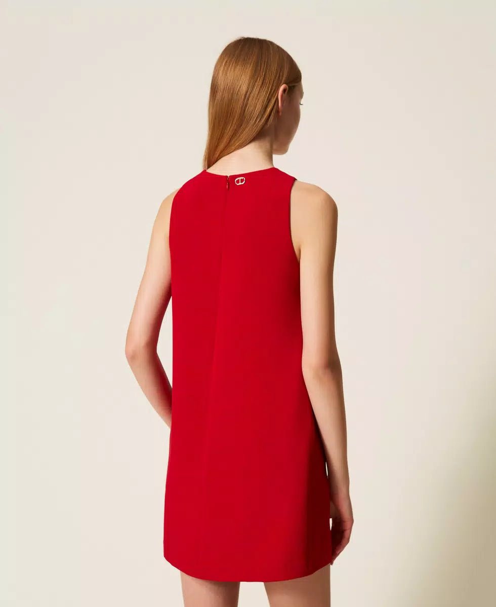 Twinset Abito corto in crêpe cady con catena Oval T Vestiti - Boutique Luisa Trendy