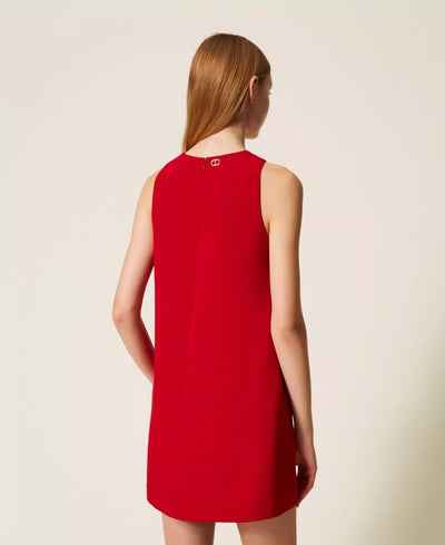 Twinset Abito corto in crêpe cady con catena Oval T Vestiti - Boutique Luisa Trendy