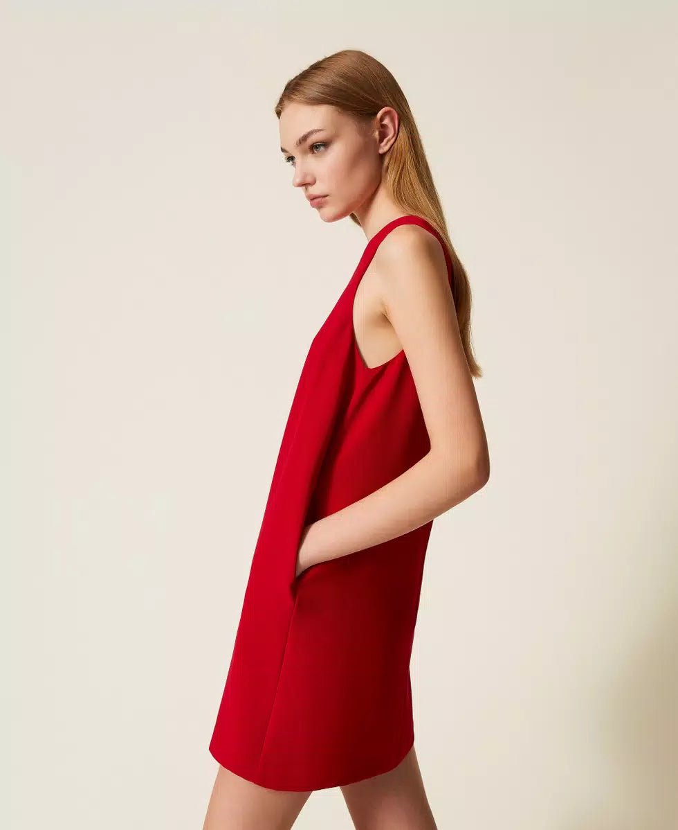 Twinset Abito corto in crêpe cady con catena Oval T Vestiti - Boutique Luisa Trendy