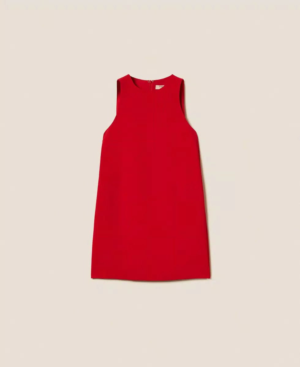 Twinset Abito corto in crêpe cady con catena Oval T Vestiti - Boutique Luisa Trendy