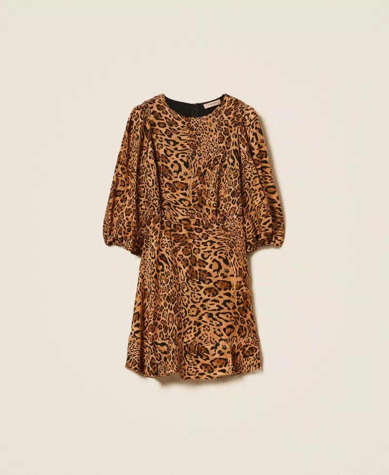 Twinset Abito corto jacquard a stampa animalier Vestiti - Boutique Luisa Trendy