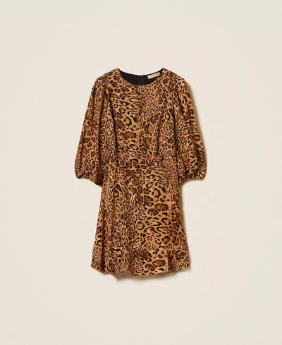 Twinset Abito corto jacquard a stampa animalier Vestiti - Boutique Luisa Trendy