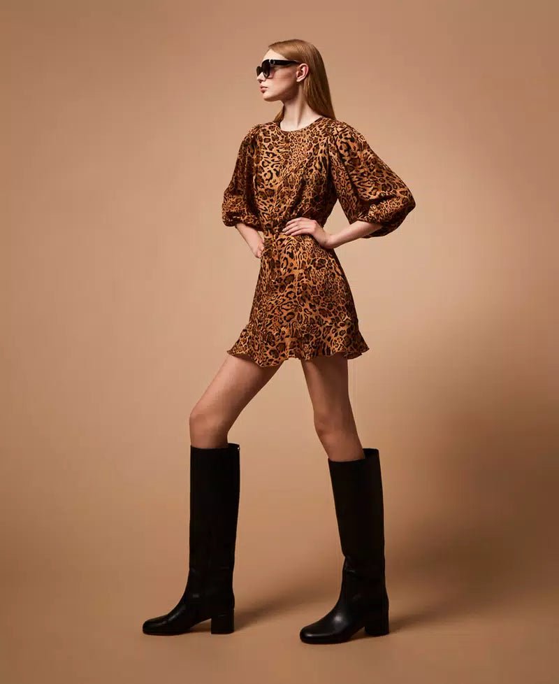 Twinset Abito corto jacquard a stampa animalier Vestiti - Boutique Luisa Trendy