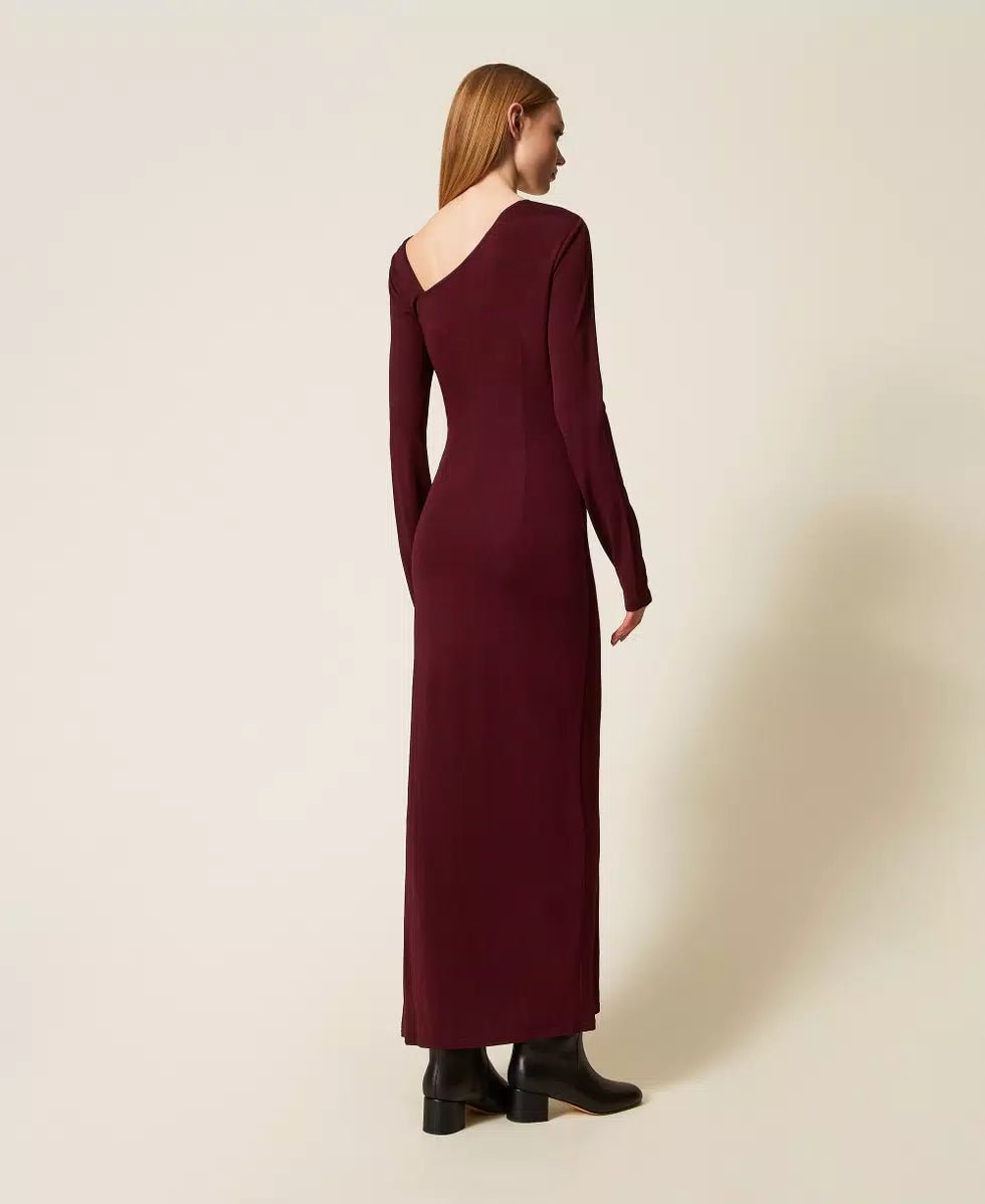 Twinset Abito longuette con drappeggio e Oval T Vestiti - Boutique Luisa Trendy