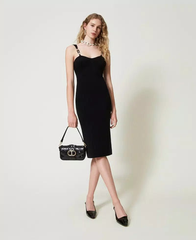 Twinset Abito longuette in maglia con spalline bijoux Vestiti - Boutique Luisa Trendy