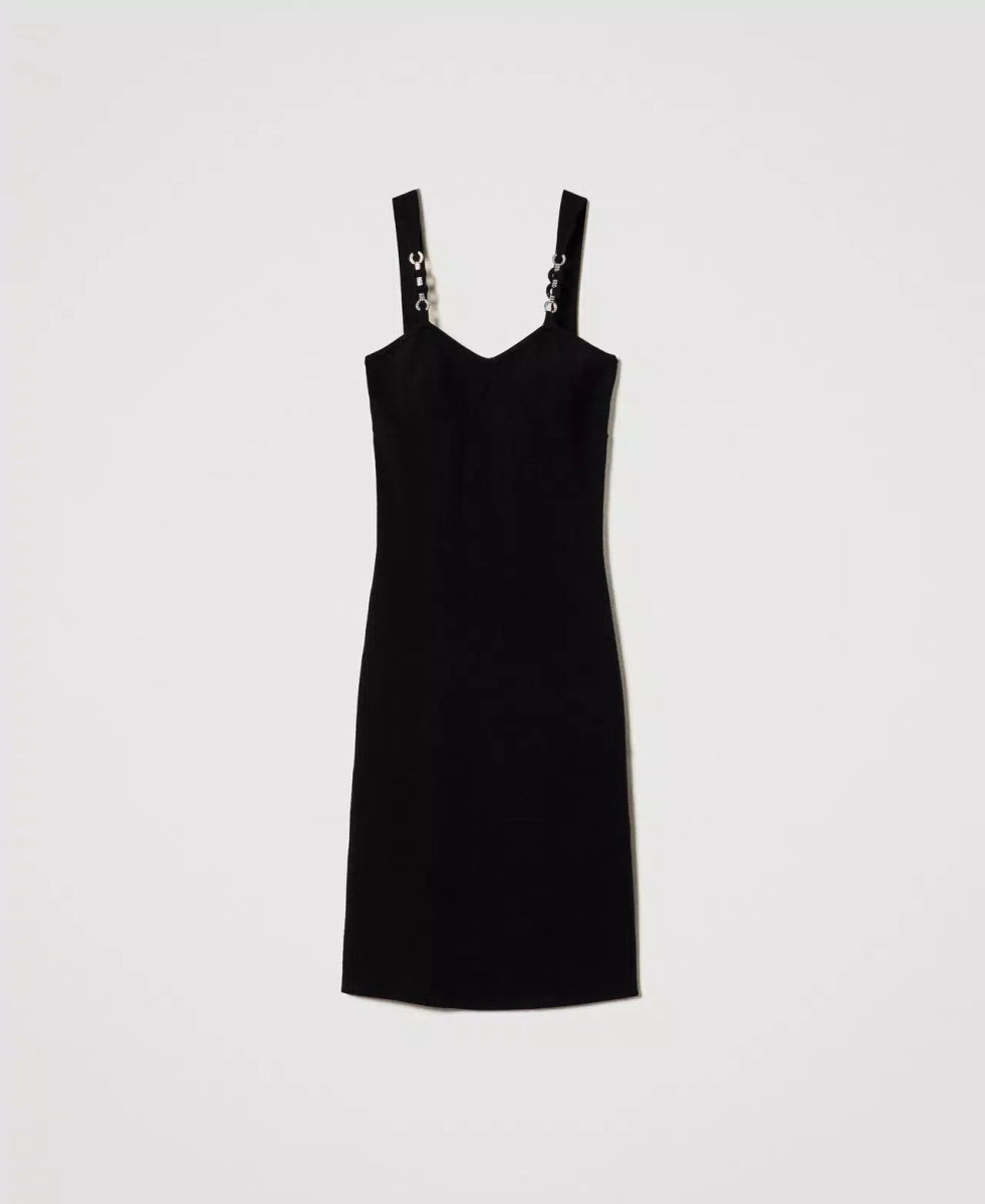 Twinset Abito longuette in maglia con spalline bijoux Vestiti - Boutique Luisa Trendy