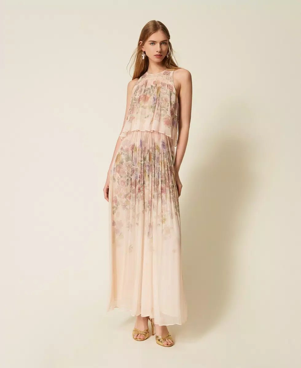 Twinset Abito lungo in creponne a fiori Vestiti - Boutique Luisa Trendy