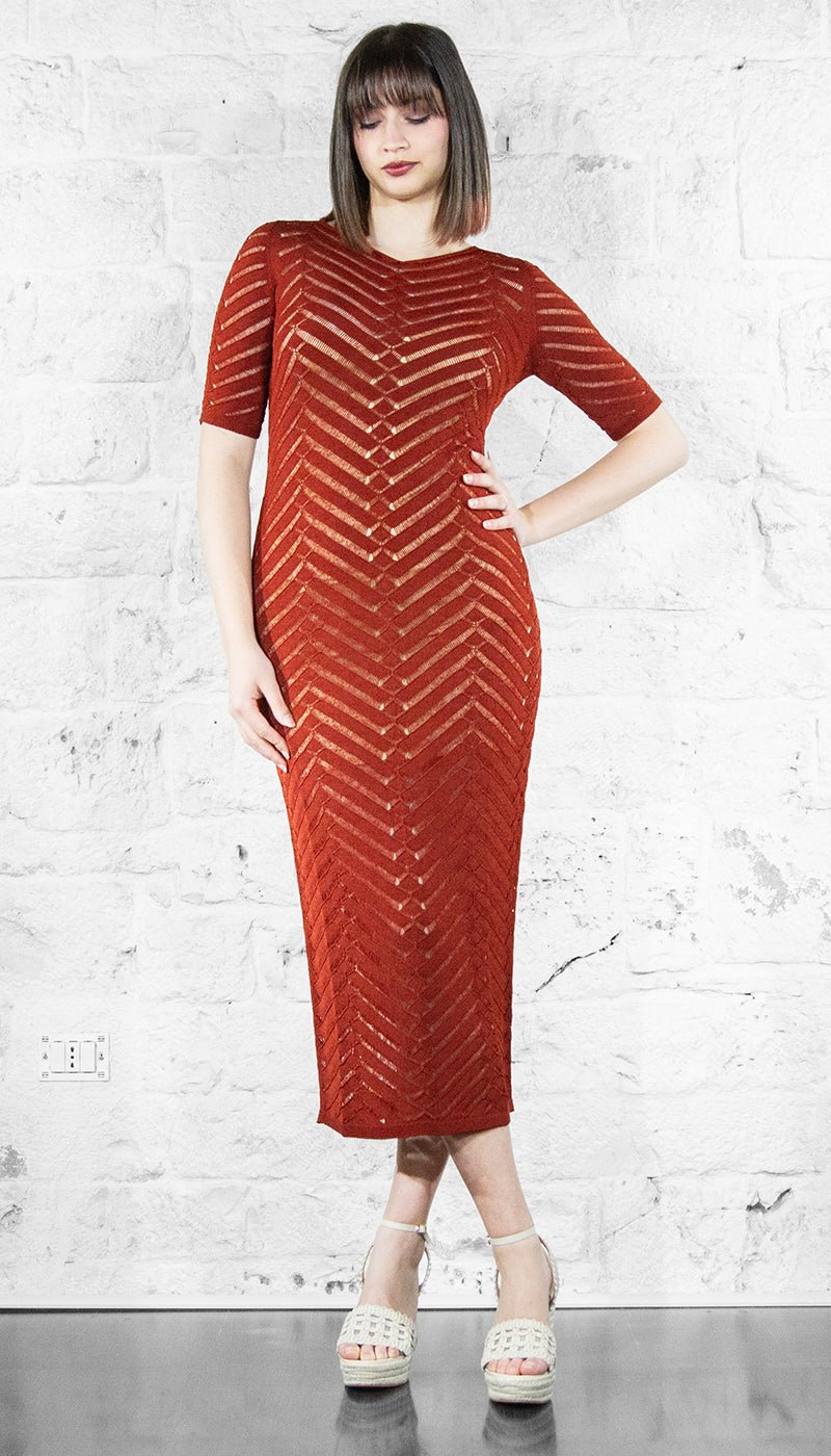 Twinset Abito lungo in maglia chevron Vestiti - Boutique Luisa Trendy