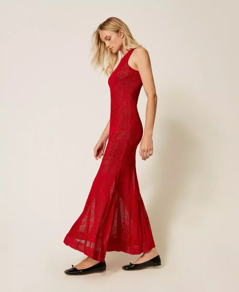 Twinset Abito lungo in maglia traforata Vestiti - Boutique Luisa Trendy