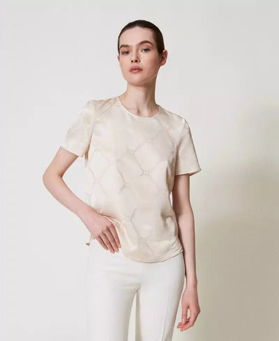 Twinset Blusa con Oval T jacquard Bluse e camicie - Boutique Luisa Trendy