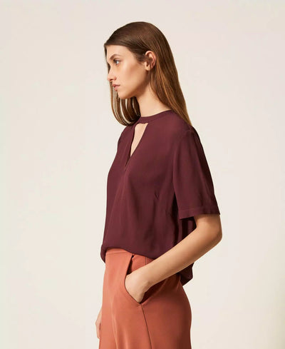 Twinset Blusa in crêpe de Chine con cut - out Bluse e camicie - Boutique Luisa Trendy