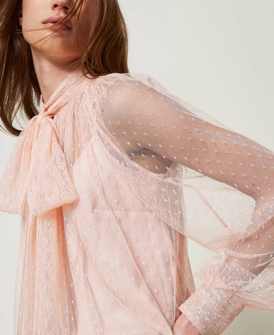 Twinset Blusa in tulle con collo a fusciacca Bluse e camicie - Boutique Luisa Trendy