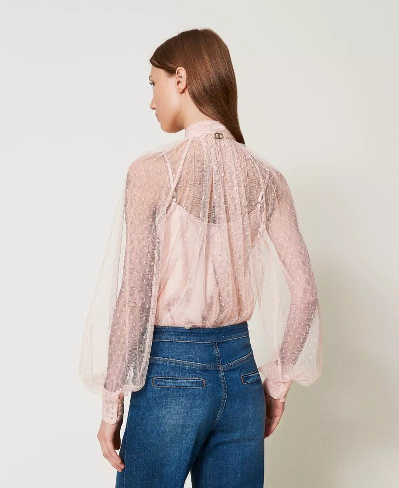 Twinset Blusa in tulle con collo a fusciacca Bluse e camicie - Boutique Luisa Trendy