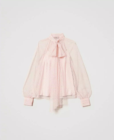 Twinset Blusa in tulle con collo a fusciacca Bluse e camicie - Boutique Luisa Trendy