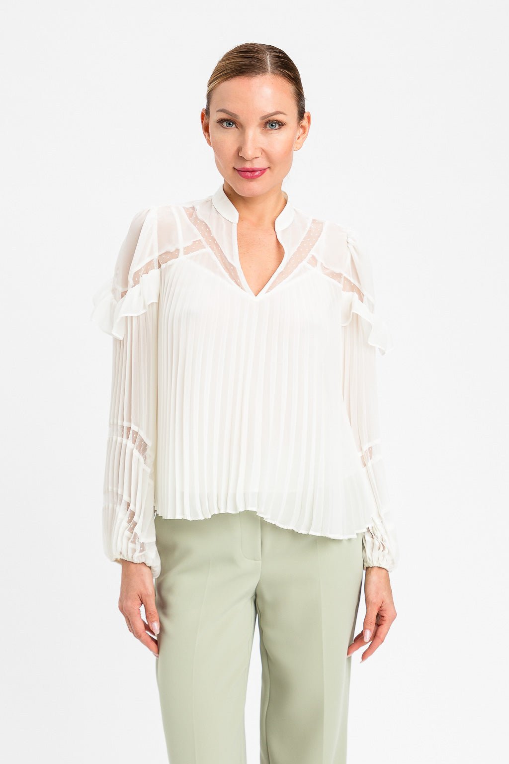 Twinset Blusa plissé con tulle plumetis Bluse e camicie - Boutique Luisa Trendy