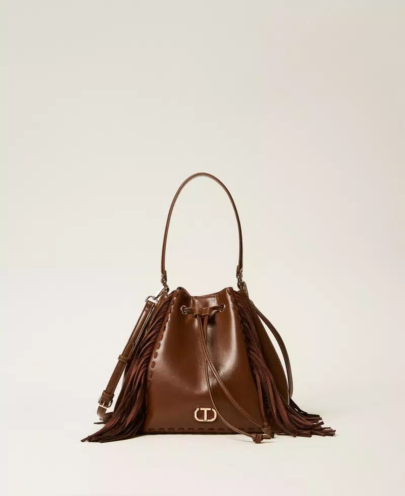 Twinset Borsa a secchiello 'Melrose' con frange Borse e portafogli - Boutique Luisa Trendy