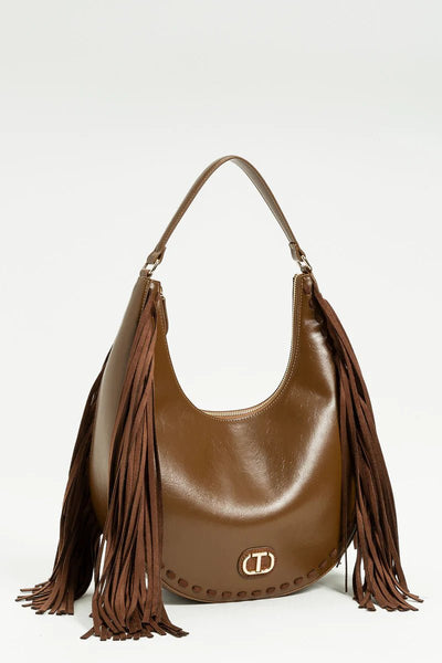 Twinset Borsa Hobo nera in similpelle 252TB7121 Borse e portafogli - Boutique Luisa Trendy