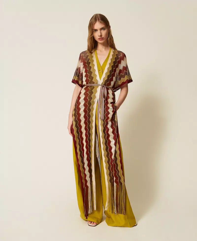 Twinset Caftano lungo a righe multicolor Maglie e cardigan Donna - Boutique Luisa Trendy