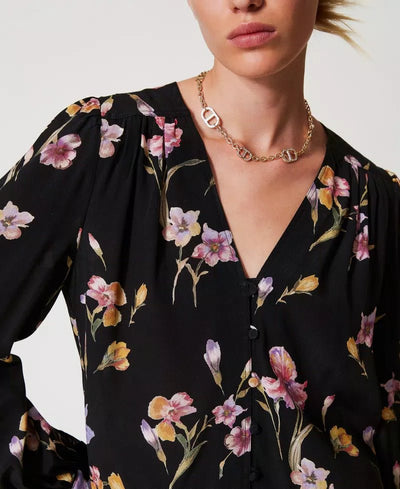 Twinset Camicia in crêpe de Chine a fiori Bluse e camicie - Boutique Luisa Trendy