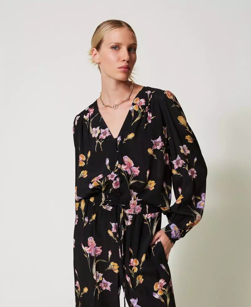 Twinset Camicia in crêpe de Chine a fiori Bluse e camicie - Boutique Luisa Trendy