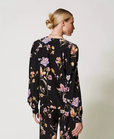 Twinset Camicia in crêpe de Chine a fiori Bluse e camicie - Boutique Luisa Trendy