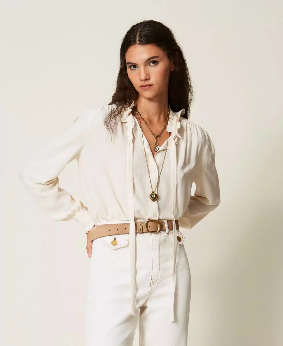 Twinset Camicia in misto seta jacquard Bluse e camicie - Boutique Luisa Trendy
