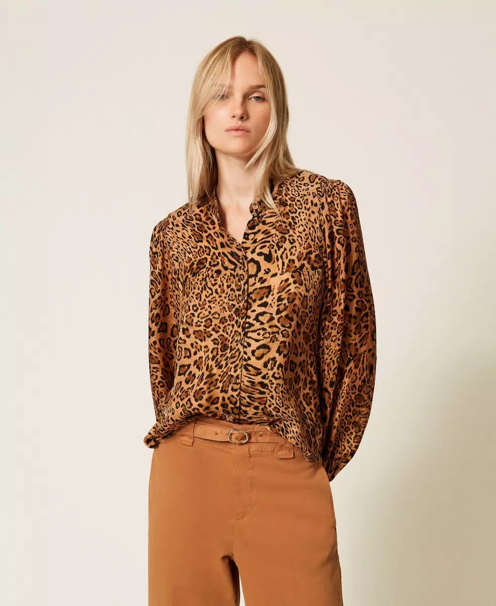 Twinset Camicia jacquard a stampa animalier Bluse e camicie - Boutique Luisa Trendy