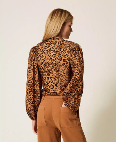 Twinset Camicia jacquard a stampa animalier Bluse e camicie - Boutique Luisa Trendy