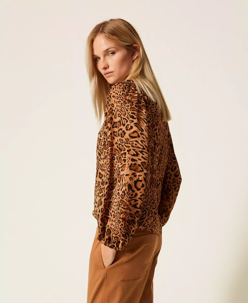 Twinset Camicia jacquard a stampa animalier Bluse e camicie - Boutique Luisa Trendy