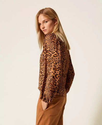 Twinset Camicia jacquard a stampa animalier Bluse e camicie - Boutique Luisa Trendy