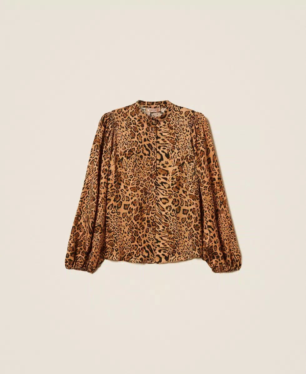 Twinset Camicia jacquard a stampa animalier Bluse e camicie - Boutique Luisa Trendy